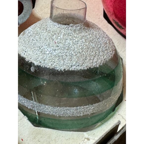 Vintage 1950s Glass Christmas Ornaments Red & Silver Set Of 11 - Picture 10 of 13